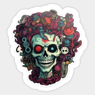 Robotic skull image Sticker